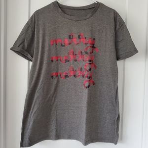 MERRY Gray Christmas Tee w/ Buffalo Plaid, Size XXL